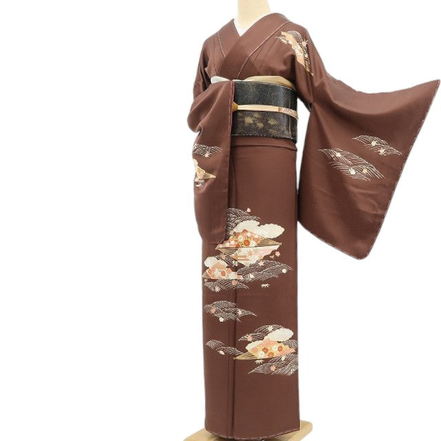 【新古品】tomihisa 新品 金駒刺繍 着物 正絹 仕付け糸付 トールサイズ 訪問着 5334