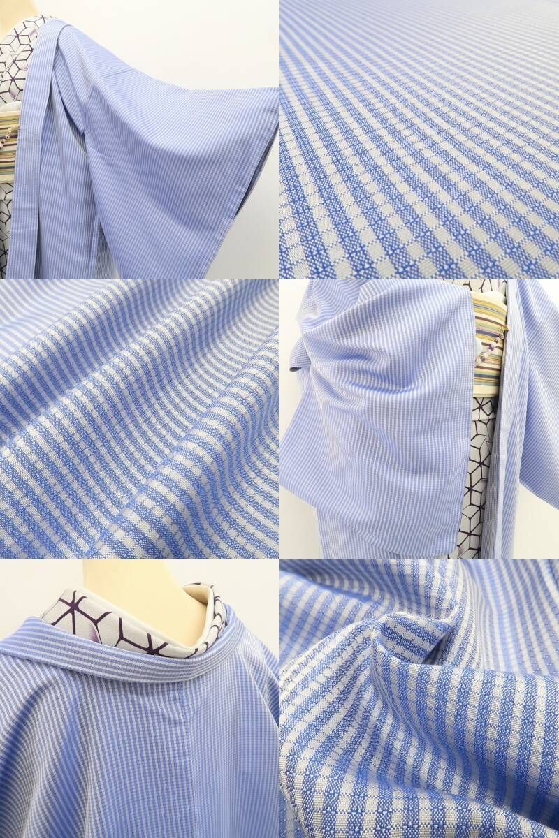 【新品】tomihisa 新品 お仕立て上がり品 縦縞 象更紗 着物 正絹 仕付け糸付 ロング丈 長羽織 5440