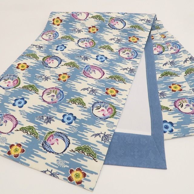 【中古】tomihisa 美品 琉球紅型 知念貞男 落款 着物 額縁仕立て 開きなごや帯 5519