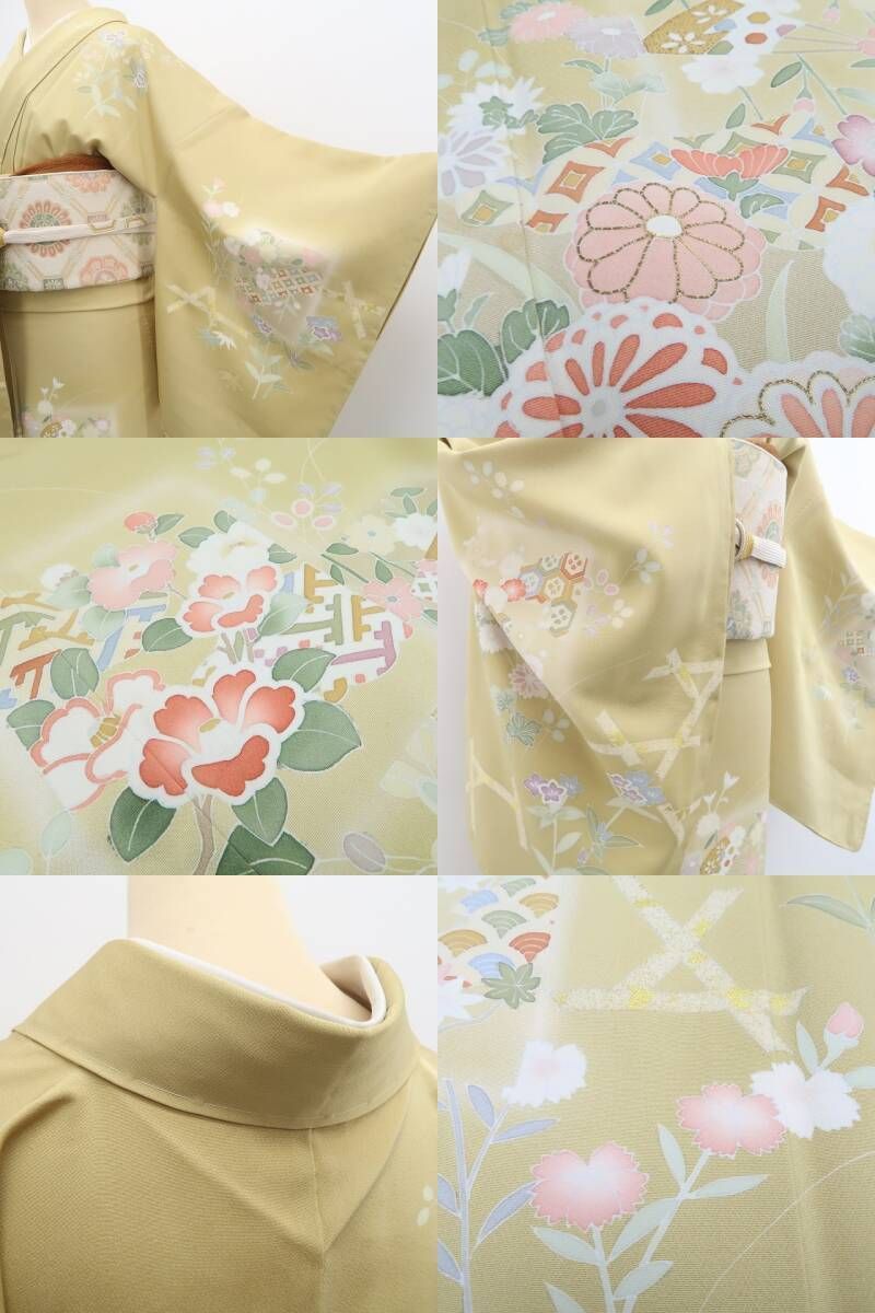 【新古品】tomihisa 新品 金駒刺繍 着物 正絹 仕付け糸付 訪問着 5588