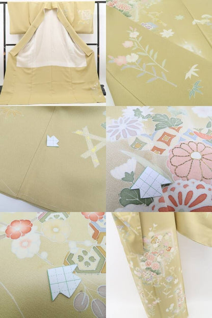 【新古品】tomihisa 新品 金駒刺繍 着物 正絹 仕付け糸付 訪問着 5588