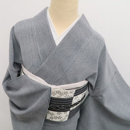 【新古品】tomihisa 新品 夏単衣 南部幸雄 いよぞめ 夏着物 正絹 仕付け糸付 伊勢型小紋 5846