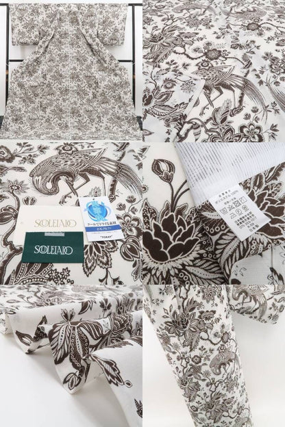 【新品】tomihisa 新品 SOULEIADO セオアルファ 鷺 お仕立て上がり品 洗える夏着物 仕付け糸付 小紋 浴衣 6341