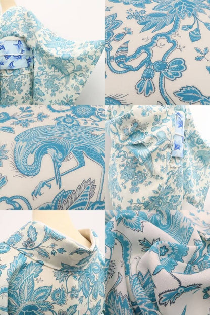 【新品】tomihisa 新品 SOULEIADO セオアルファ 鷺 お仕立て上がり品 洗える夏着物 仕付け糸付 小紋 浴衣 6342