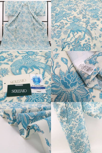 【新品】tomihisa 新品 SOULEIADO セオアルファ 鷺 お仕立て上がり品 洗える夏着物 仕付け糸付 小紋 浴衣 6342