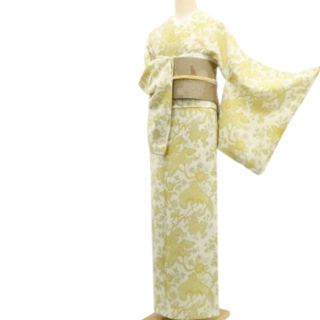 【新品】tomihisa 新品 SOULEIADO セオアルファ 鷺 お仕立て上がり品 洗える夏着物 仕付け糸付 小紋 浴衣 6343