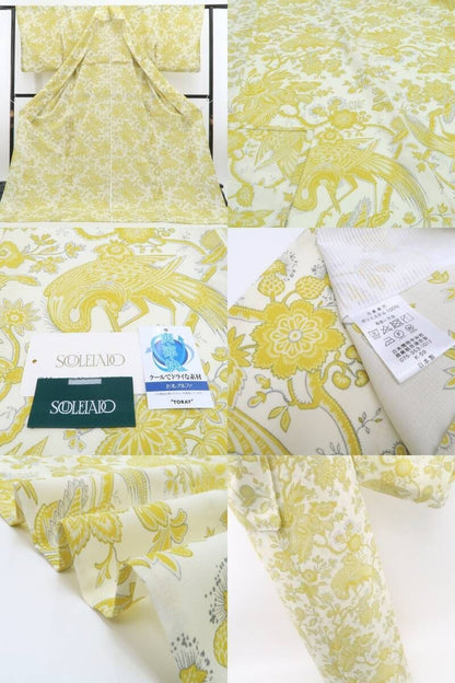 【新品】tomihisa 新品 SOULEIADO セオアルファ 鷺 お仕立て上がり品 洗える夏着物 仕付け糸付 小紋 浴衣 6343