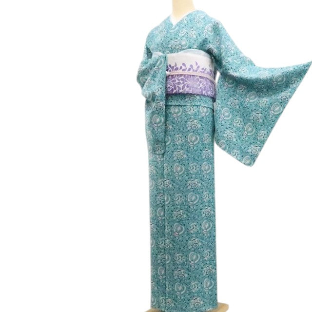 【新品】tomihisa 新品 SOULEIADO セオアルファ お仕立て上がり品 洗える夏着物 仕付け糸付 小紋 浴衣 6344