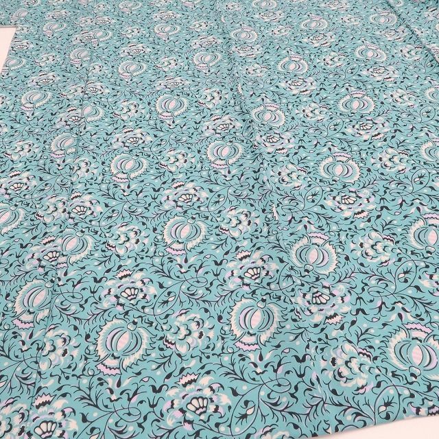 【新品】tomihisa 新品 SOULEIADO セオアルファ お仕立て上がり品 洗える夏着物 仕付け糸付 小紋 浴衣 6344