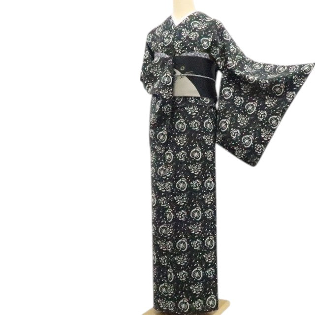 【新品】tomihisa 新品 SOULEIADO セオアルファ お仕立て上がり品 洗える夏着物 仕付け糸付 小紋 浴衣 6345