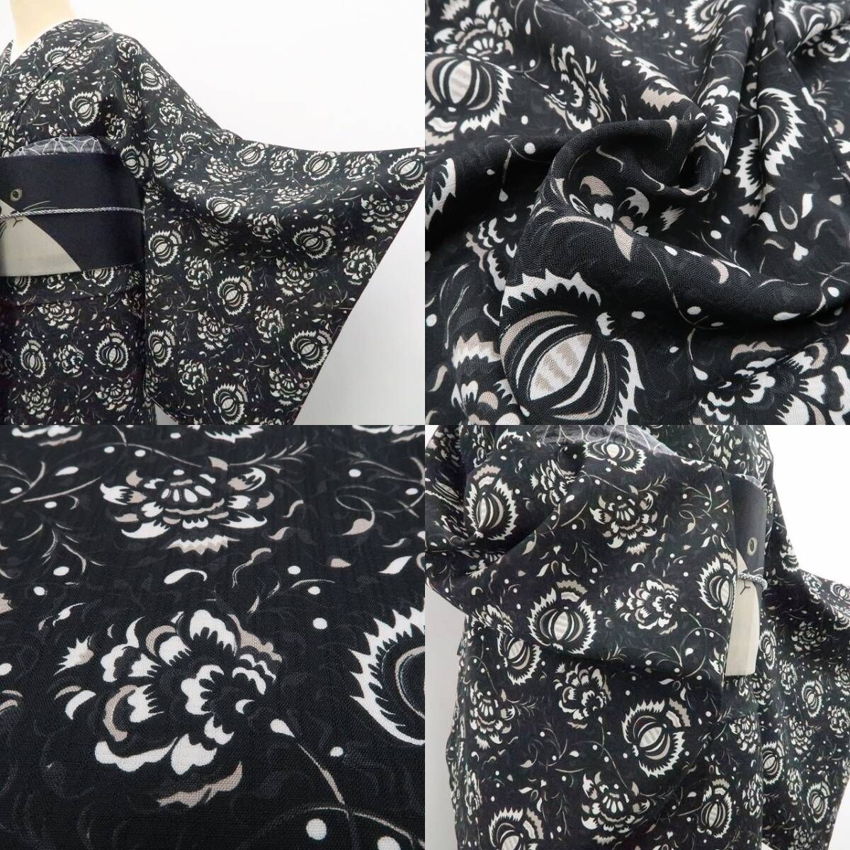 【新品】tomihisa 新品 SOULEIADO セオアルファ お仕立て上がり品 洗える夏着物 仕付け糸付 小紋 浴衣 6345