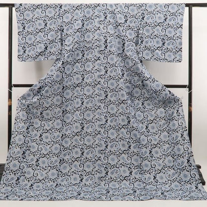 【新品】tomihisa 新品 SOULEIADO セオアルファ ペイズリー お仕立て上がり品 洗える夏着物 仕付け糸付 小紋 浴衣 6431