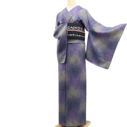【新古品】tomihisa 新品 単衣 着物 正絹 仕付け糸付 トールサイズ お召 6542