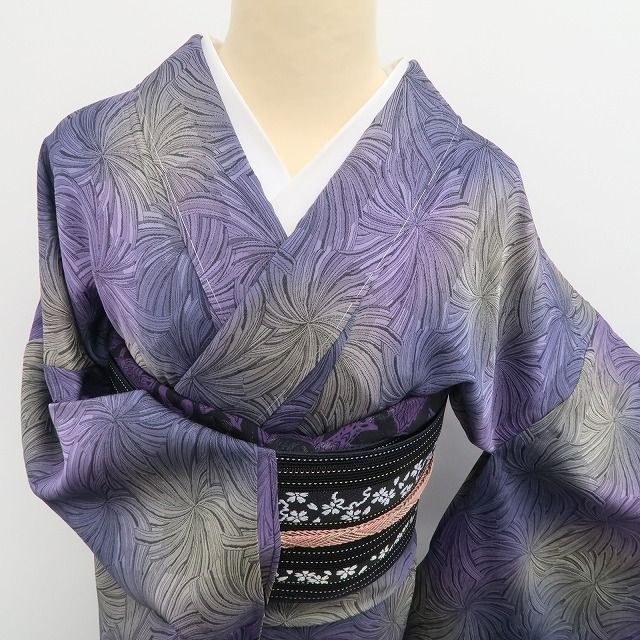 【新古品】tomihisa 新品 単衣 着物 正絹 仕付け糸付 トールサイズ お召 6542