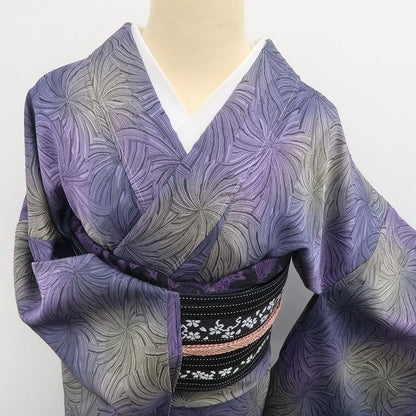 【新古品】tomihisa 新品 単衣 着物 正絹 仕付け糸付 トールサイズ お召 6542