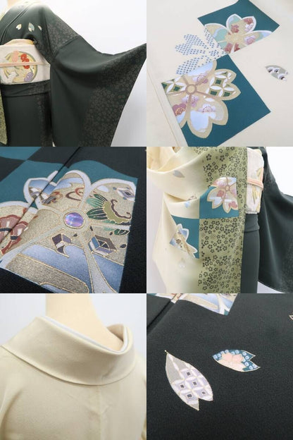 【新古品】tomihisa 新品 単衣 螺鈿作家 藤本隆士 落款 桜 着物 仕付け糸付 トールサイズ 訪問着 6622