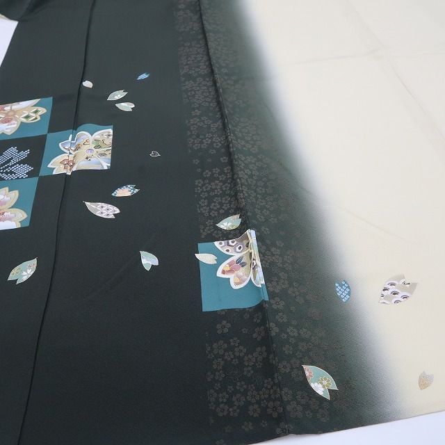 【新古品】tomihisa 新品 単衣 螺鈿作家 藤本隆士 落款 桜 着物 仕付け糸付 トールサイズ 訪問着 6622