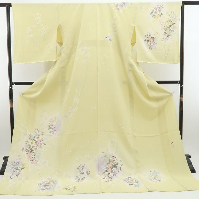 【新古品】tomihisa 新品 単衣 京加賀友禅 松本健一 落款 手描き友禅 着物 仕付け糸付 トールサイズ 訪問着 6623