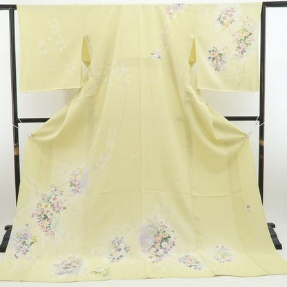 【新古品】tomihisa 新品 単衣 京加賀友禅 松本健一 落款 手描き友禅 着物 仕付け糸付 トールサイズ 訪問着 6623