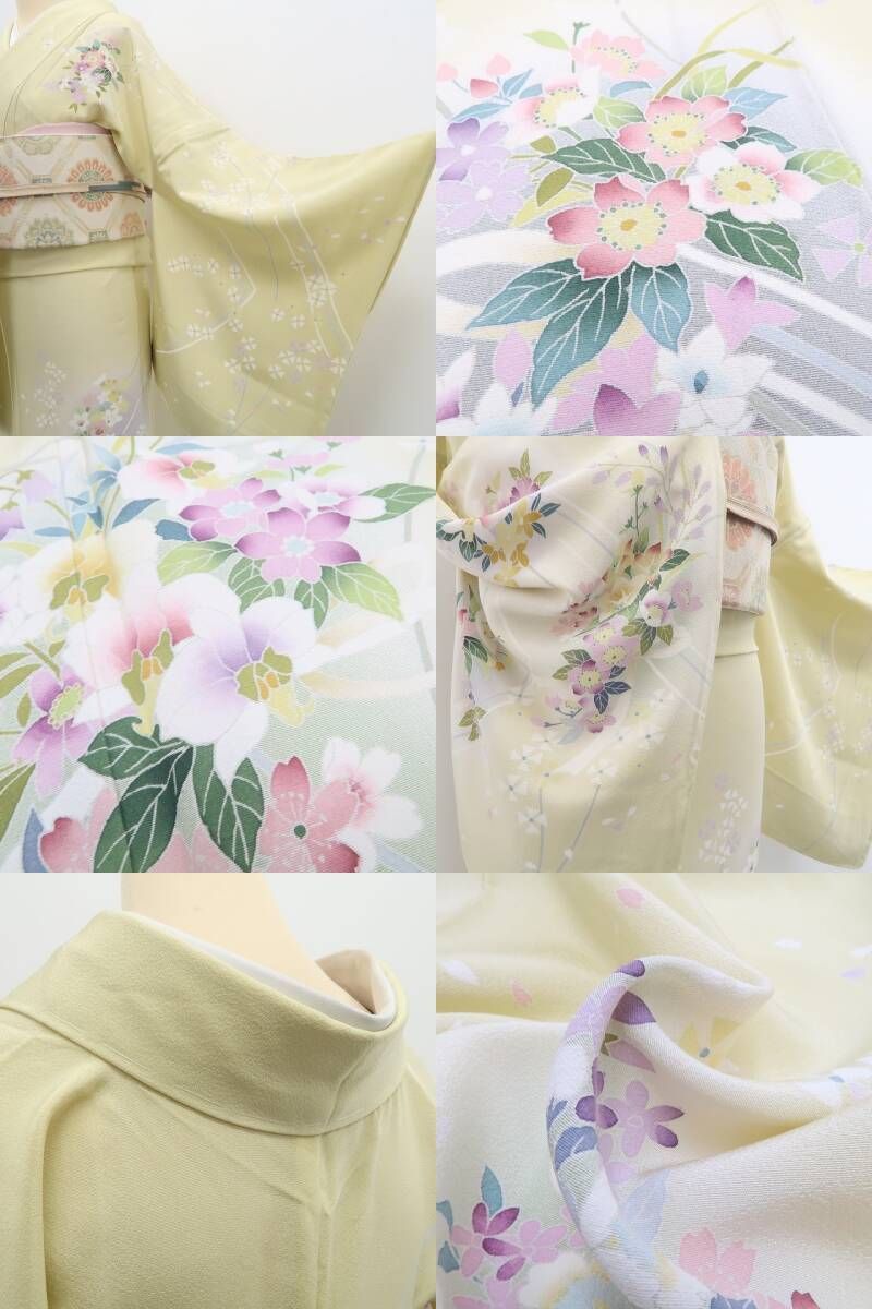 【新古品】tomihisa 新品 単衣 京加賀友禅 松本健一 落款 手描き友禅 着物 仕付け糸付 トールサイズ 訪問着 6623