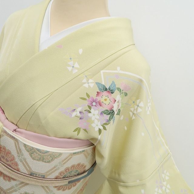【新古品】tomihisa 新品 単衣 京加賀友禅 松本健一 落款 手描き友禅 着物 仕付け糸付 トールサイズ 訪問着 6623