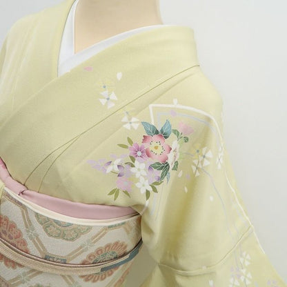 【新古品】tomihisa 新品 単衣 京加賀友禅 松本健一 落款 手描き友禅 着物 仕付け糸付 トールサイズ 訪問着 6623