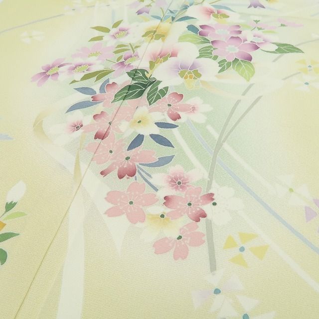 【新古品】tomihisa 新品 単衣 京加賀友禅 松本健一 落款 手描き友禅 着物 仕付け糸付 トールサイズ 訪問着 6623
