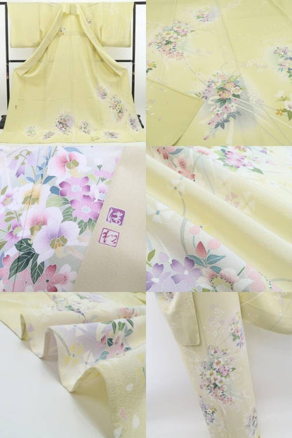 【新古品】tomihisa 新品 単衣 京加賀友禅 松本健一 落款 手描き友禅 着物 仕付け糸付 トールサイズ 訪問着 6623
