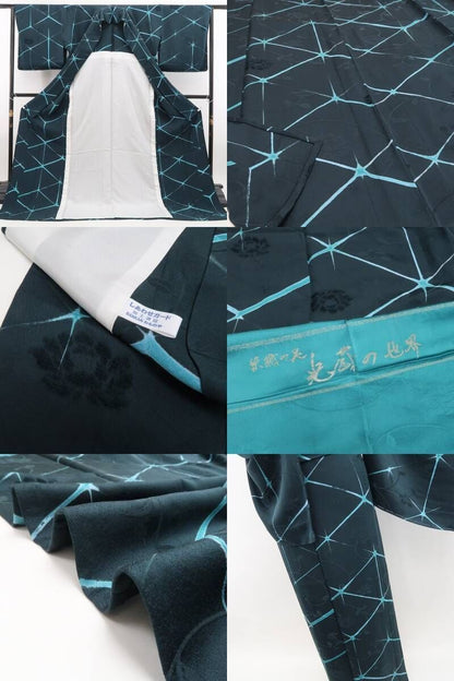 【新古品】tomihisa 新品 単衣 BANKAN 光蔵の世界 一刀彫 暈し 着物 正絹 仕付け糸付 小紋 6640
