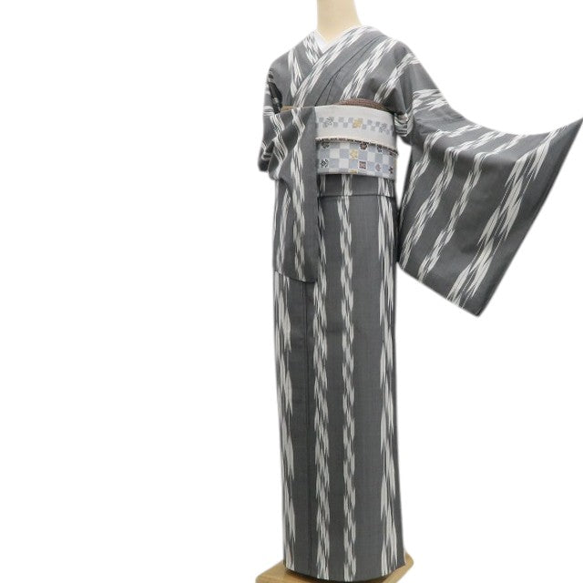 【新古品】tomihisa 新品 単衣 三代目市三郎 矢絣 着物 正絹 トールサイズ 京絣紬 6646