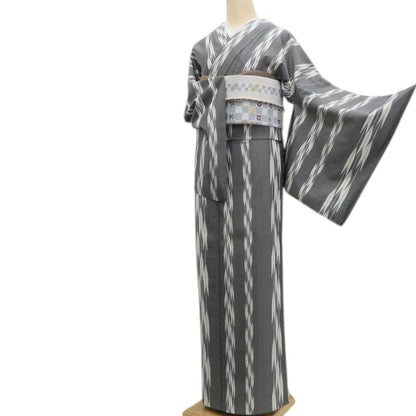 【新古品】tomihisa 新品 単衣 三代目市三郎 矢絣 着物 正絹 トールサイズ 京絣紬 6646