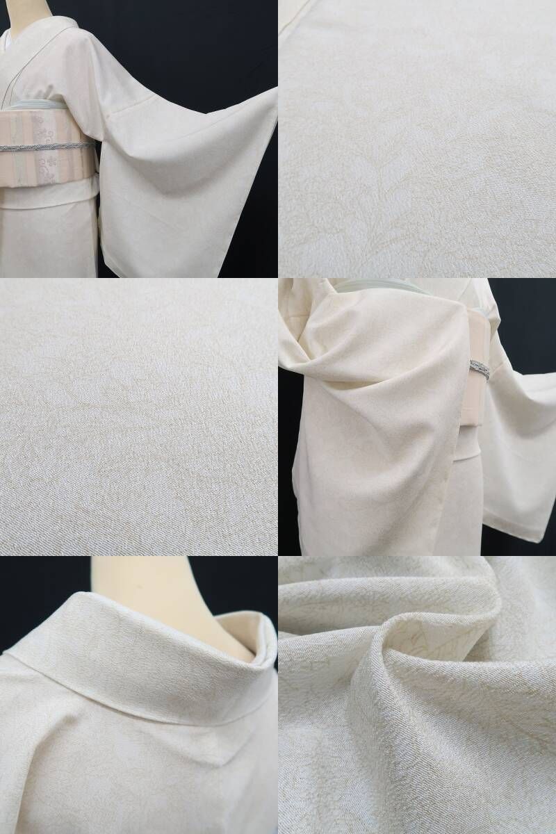 【新古品】tomihisa 新品 単衣 唐花 お仕立て上がり品 洗える着物 トールサイズ 小紋 6667