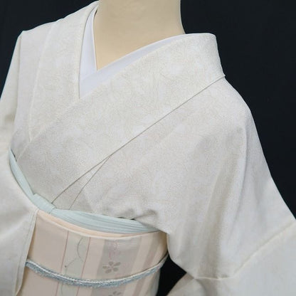【新古品】tomihisa 新品 単衣 唐花 お仕立て上がり品 洗える着物 トールサイズ 小紋 6667