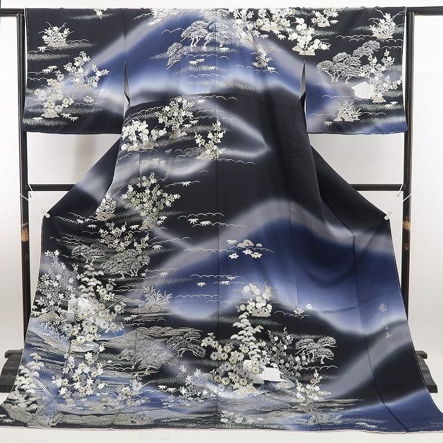 tomihisa 新品 桂由美 落款 銀彩 茶屋辻 着物 正 仕付け糸付 トールサイズ”茶屋辻で品格と華やぎを備えて”訪問着 6877