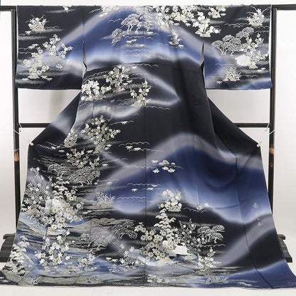 tomihisa 新品 桂由美 落款 銀彩 茶屋辻 着物 正 仕付け糸付 トールサイズ”茶屋辻で品格と華やぎを備えて”訪問着 6877