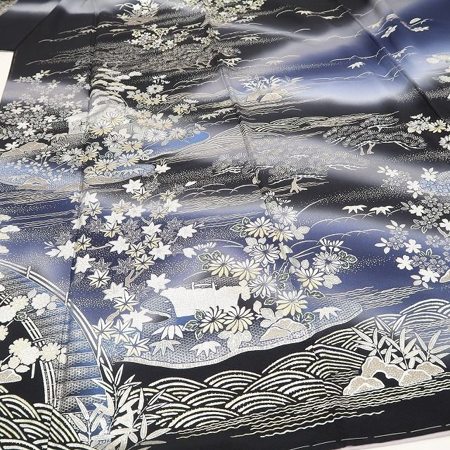tomihisa 新品 桂由美 落款 銀彩 茶屋辻 着物 正 仕付け糸付 トールサイズ”茶屋辻で品格と華やぎを備えて”訪問着 6877