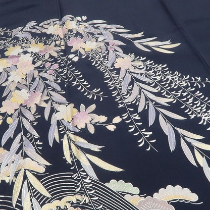 tomihisa 新品 金彩友禅作家 和田光正 落款 桜 着物 正絹 仕付け糸付 トールサイズ”青褐に宿る品格の金彩”訪問着 6914