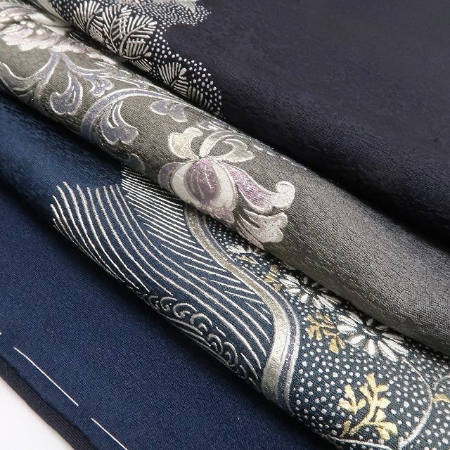 tomihisa 新品 金彩友禅作家 和田光正 落款 唐花 着物 正絹 仕付け糸付 トールサイズ”紫黒に浮かぶ金彩の煌めき”訪問着 6916
