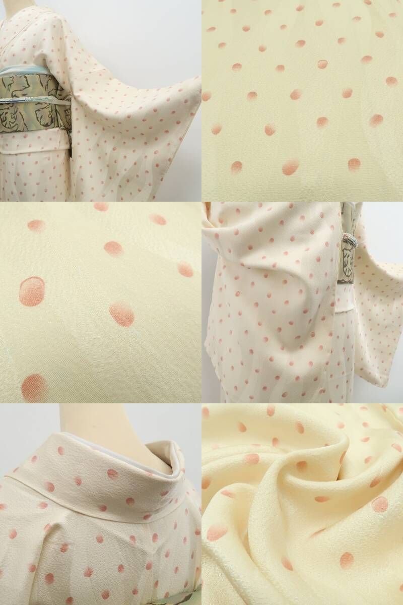 tomihisa 新品 やまと誂製 ゴールドラベル“お洒落小紋に笑顔を添えれば貴女に芽生える素敵な予感”着物 正絹 仕付け糸付 小紋 6936