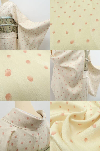 tomihisa 新品 やまと誂製 ゴールドラベル“お洒落小紋に笑顔を添えれば貴女に芽生える素敵な予感”着物 正絹 仕付け糸付 小紋 6936