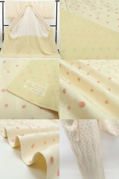 tomihisa 新品 やまと誂製 ゴールドラベル“お洒落小紋に笑顔を添えれば貴女に芽生える素敵な予感”着物 正絹 仕付け糸付 小紋 6936
