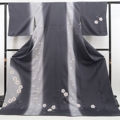 tomihisa 新品 桜×さくらんぼ モノトーン 着物 仕付け糸付 トールサイズ”上品な佇まいに愛らしさを添えるさくらんぼ”訪問着 6950