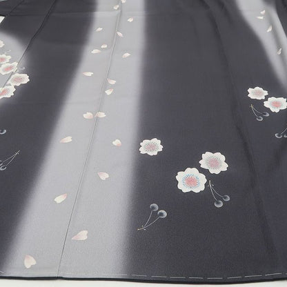 tomihisa 新品 桜×さくらんぼ モノトーン 着物 仕付け糸付 トールサイズ”上品な佇まいに愛らしさを添えるさくらんぼ”訪問着 6950