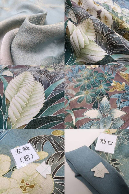 tomihisa 美品 胡蝶蘭 金通し 落款 着物 仕付け糸付 作家物 トールサイズ”幸福を運び晴れの日を彩る胡蝶蘭”訪問着 6954