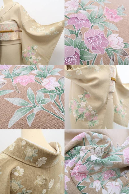 tomihisa 新品 手描き友禅 落款 着物 正絹 仕付け糸付”静けさに花ひらく手描き友禅”訪問着 6956