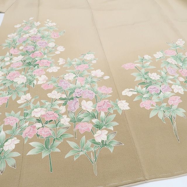 tomihisa 新品 手描き友禅 落款 着物 正絹 仕付け糸付”静けさに花ひらく手描き友禅”訪問着 6956
