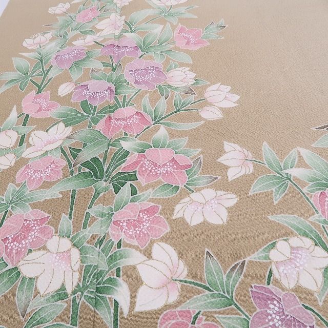 tomihisa 新品 手描き友禅 落款 着物 正絹 仕付け糸付”静けさに花ひらく手描き友禅”訪問着 6956