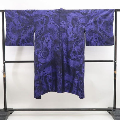 tomihisa 新品 お仕立て上がり品 龍 ドラゴン 着物“異彩を放って視線を釘付け！”仕付け糸付 ロング丈 お召地 長羽織 6959