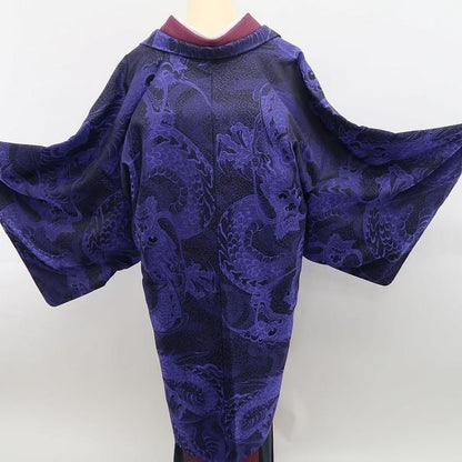 tomihisa 新品 お仕立て上がり品 龍 ドラゴン 着物“異彩を放って視線を釘付け！”仕付け糸付 ロング丈 お召地 長羽織 6959