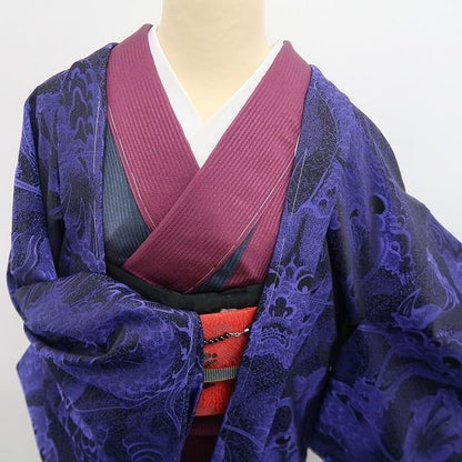tomihisa 新品 お仕立て上がり品 龍 ドラゴン 着物“異彩を放って視線を釘付け！”仕付け糸付 ロング丈 お召地 長羽織 6959